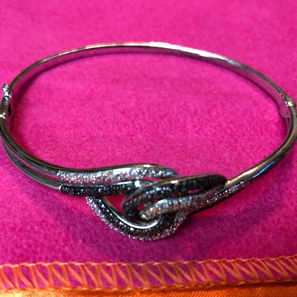 Sterling silver and diamond bracelet